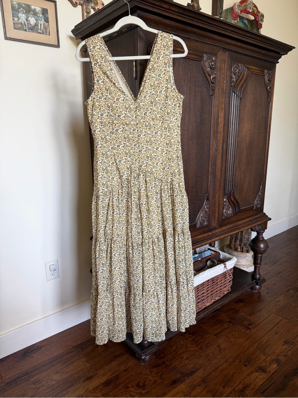 Anthropologie Mustard Floral Maxi Dress - Picture 4 of 4